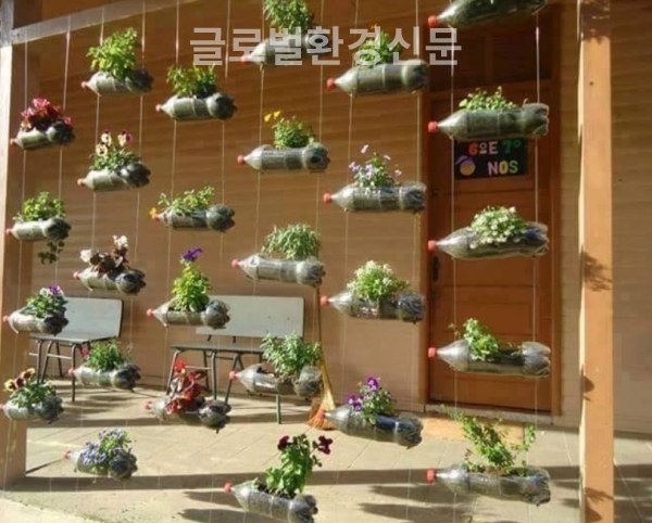 콜라병이 정원으로